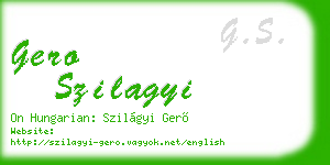 gero szilagyi business card